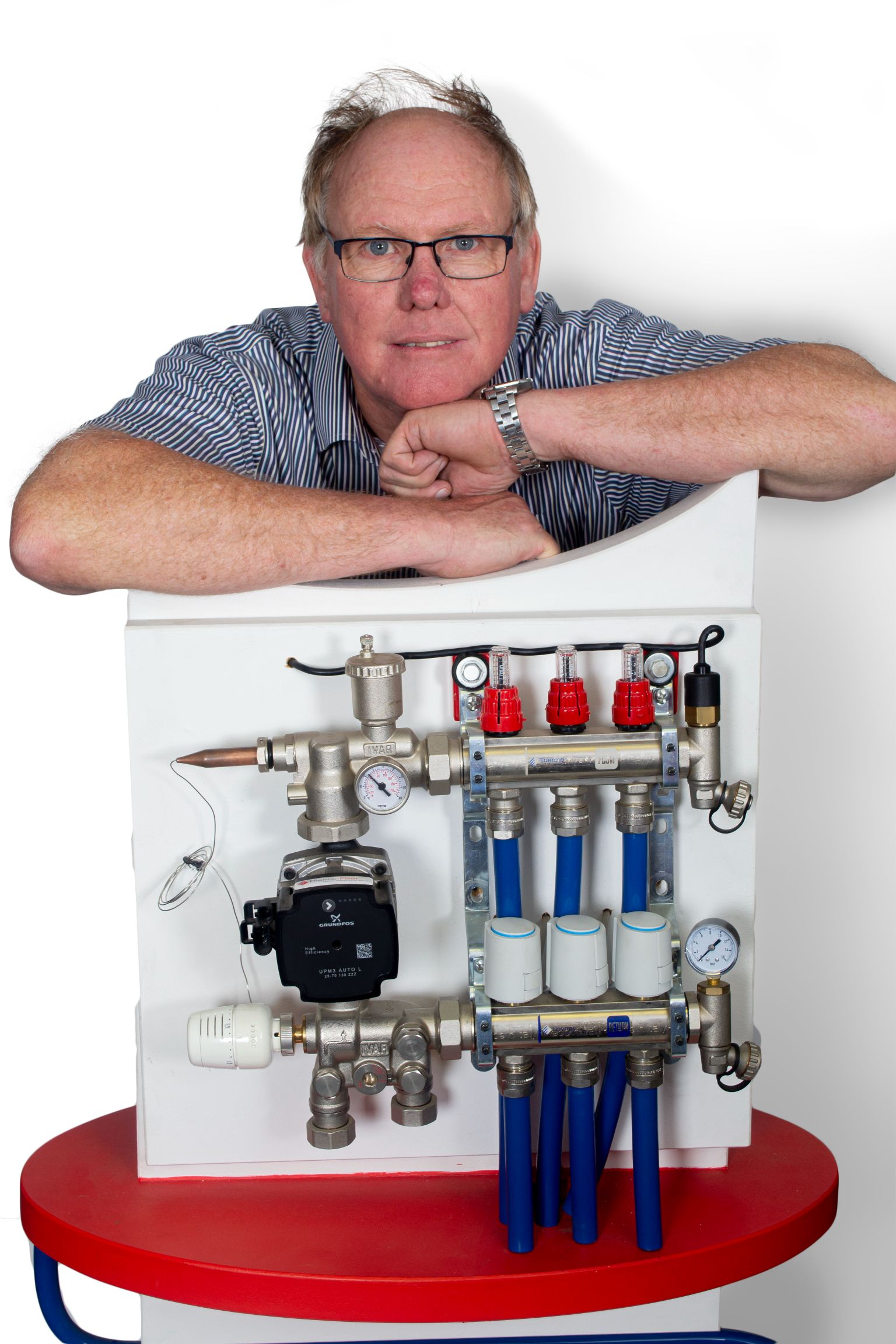 man with pipes